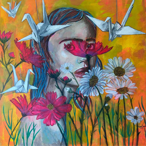 Hope Flies Mixed Media Painting Buy Now on Artezaar.com Online Art Gallery Dubai UAE