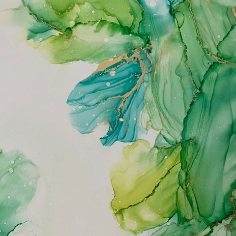 Hues of Green Abstract Alchol Ink Art Buy Now on Artezaar.com Online Art Gallery Dubai UAE