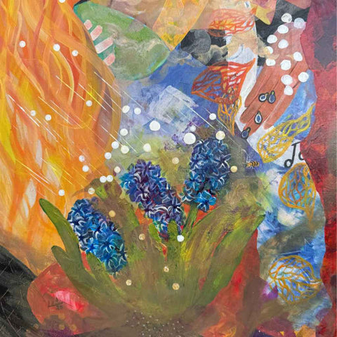 Hyacinths Acrylic Painting Buy Now on Artezaar.com Online Art Gallery Dubai UAE