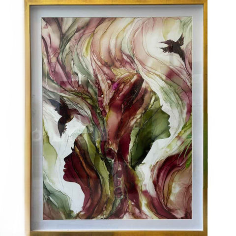 I Got Your Back Alcohol Ink Painting Buy Now on Artezaar.com Online Art Gallery Dubai UAE