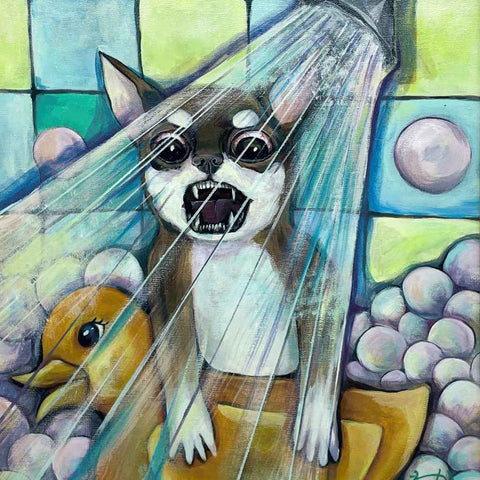 I Hate Baths Acrylic Painting Buy Now on Artezaar.com Online Art Gallery Dubai UAE
