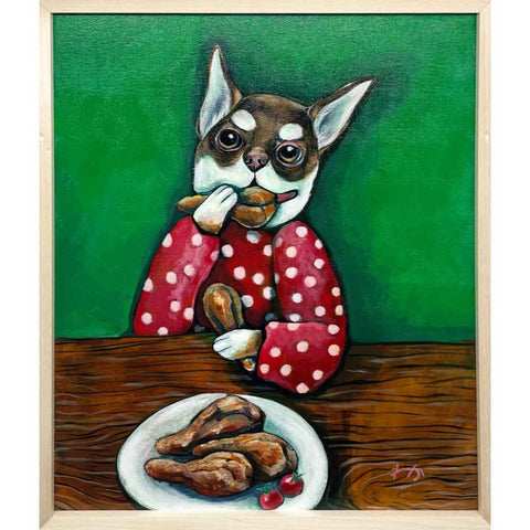 I Love Chicken Acrylic Painting Buy Now on Artezaar.com Online Art Gallery Dubai UAE
