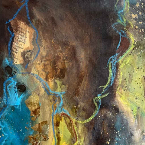 Illusions in Blue III Mixed Media Painting Buy Now on Artezaar.com Online Art Gallery Dubai UAE