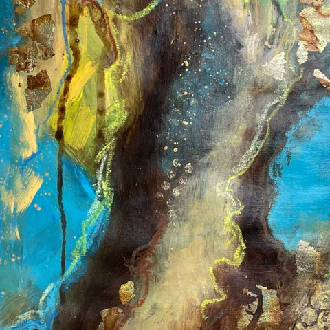 Illusions in Blue III Mixed Media Painting Buy Now on Artezaar.com Online Art Gallery Dubai UAE