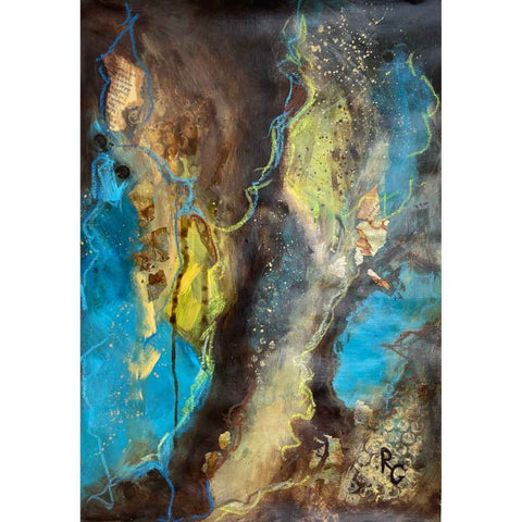 Illusions in Blue III Mixed Media Painting Buy Now on Artezaar.com Online Art Gallery Dubai UAE