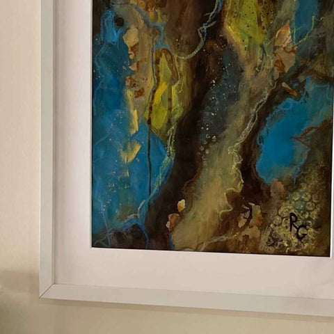 Illusions in Blue III Mixed Media Painting Buy Now on Artezaar.com Online Art Gallery Dubai UAE