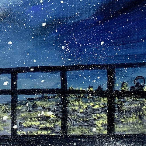 In the Winter Starry Sky - Acrylic Painting - Artezaar.com Online Art Gallery