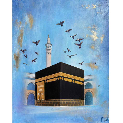 Kaaba: The Quiet Centre Acrylic Painting Buy Now on Artezaar.com Online Art Gallery Dubai UAE