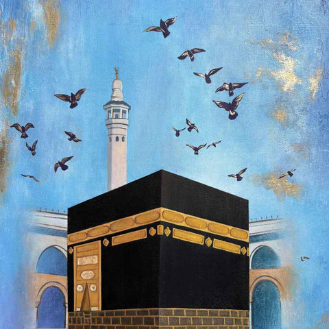 Kaaba: The Quiet Centre Acrylic Painting Buy Now on Artezaar.com Online Art Gallery Dubai UAE