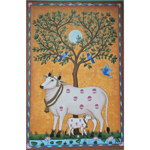 Kamdhenu — The Mother of Abundance - Acrylic Painting - Artezaar.com Online Art Gallery
