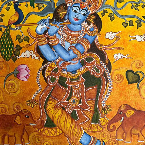 Krishna Fine Acrylic Painting Buy Now on Artezaar.com Online Art Gallery Dubai UAE