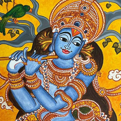 Krishna Fine Acrylic Painting Buy Now on Artezaar.com Online Art Gallery Dubai UAE