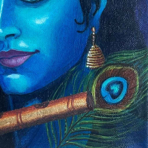 Krishna The Divine Symphony Acrylic Painting Buy Now on Artezaar.com Online Art Gallery Dubai UAE