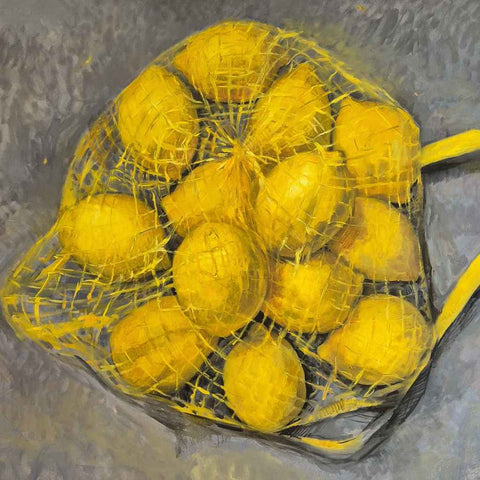 Lemons in a Net Oil Painting Buy Now on Artezaar.com Online Art Gallery Dubai UAE