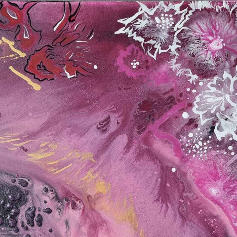 Lilac Nights Mixed Media Painting Buy Now on Artezaar.com Online Art Gallery Dubai UAE