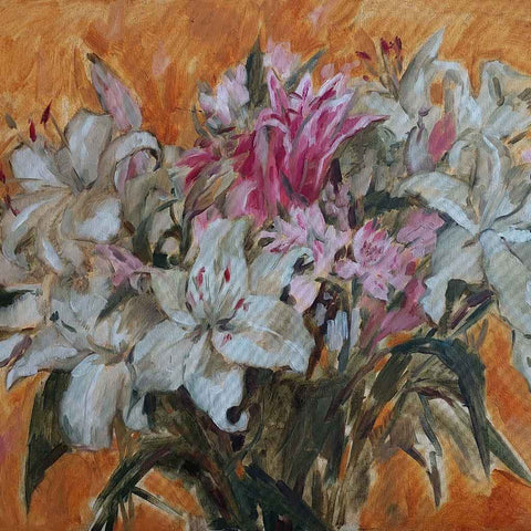 Lilies in Summer Floral Oil Painting Buy Now on Artezaar.com Online Art Gallery Dubai UAE