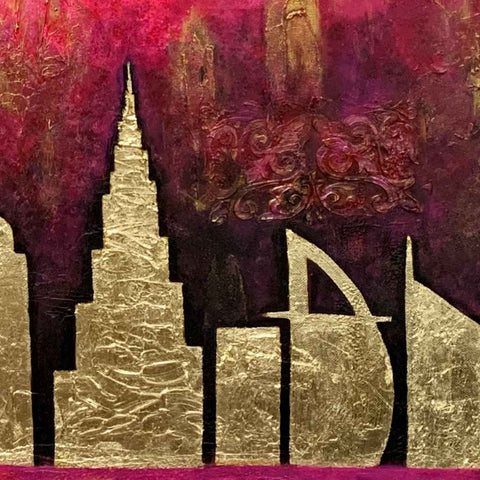 Love Dubai 1 Abstract Mixed Media Painting Buy Now on Artezaar.com Online Art Gallery Dubai UAE