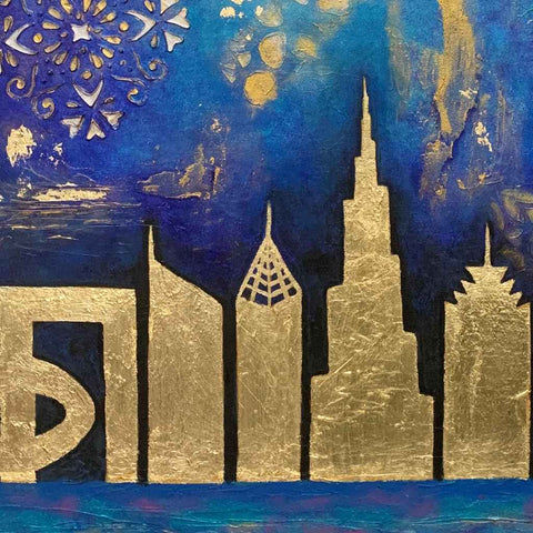 Love Dubai 2 Mixed Media Painting Buy Now on Artezaar.com Online Art Gallery Dubai UAE