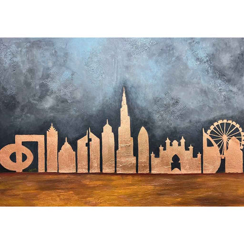 Love Dubai 3 Abstract Mixed Media Painting Buy Now on Artezaar.com Online Art Gallery Dubai UAE