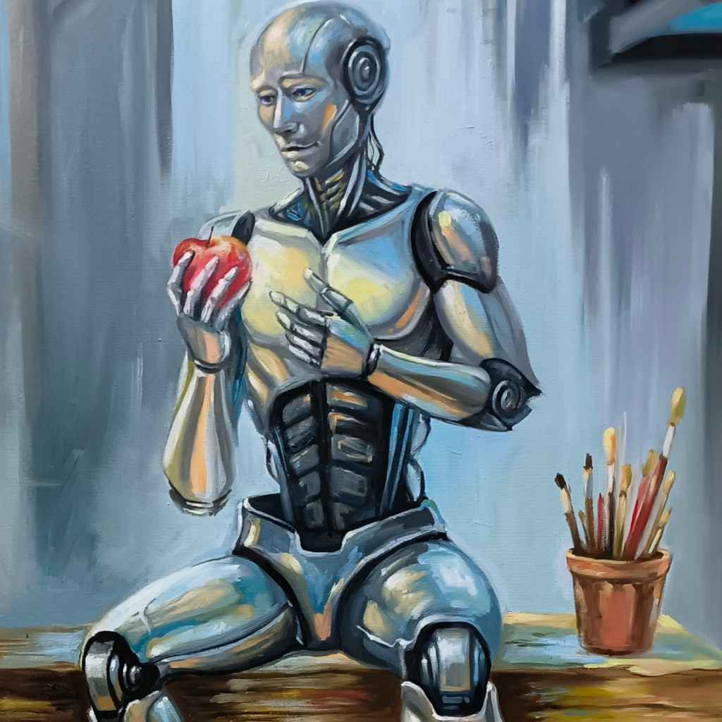 Man Vs. Machine Oil Painting | Artezaar.com Art Gallery Dubai ...