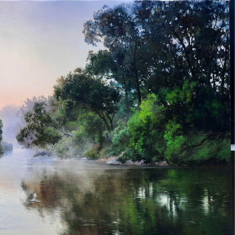 Misty Dawn - Oil Painting - Artezaar.com Online Art Gallery