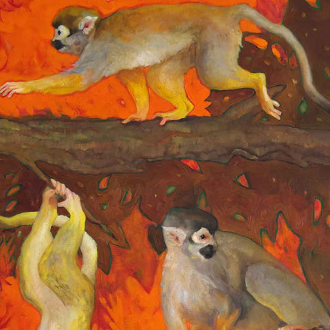 Monkeys Everywhere - The Dance of Instinct Oil Painting Buy Now on Artezaar.com Online Art Gallery Dubai UAE
