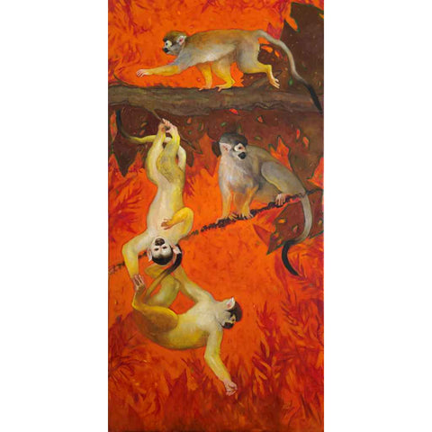 Monkeys Everywhere - The Dance of Instinct Oil Painting Buy Now on Artezaar.com Online Art Gallery Dubai UAE