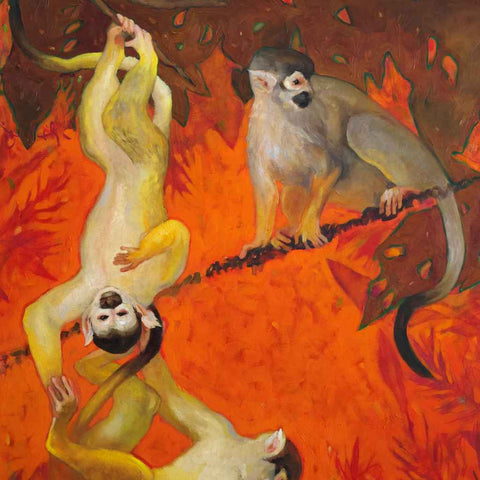 Monkeys Everywhere - The Dance of Instinct Oil Painting Buy Now on Artezaar.com Online Art Gallery Dubai UAE