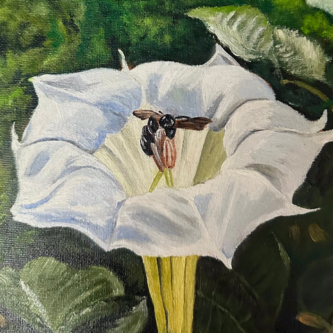 Moonlit Blooms - Oil Painting - Artezaar.com Online Art Gallery