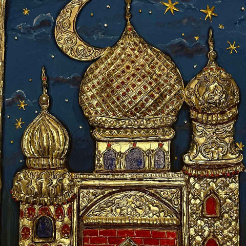 Moonlit Minarets - Mixed Media - Artezaar.com Online Art Gallery