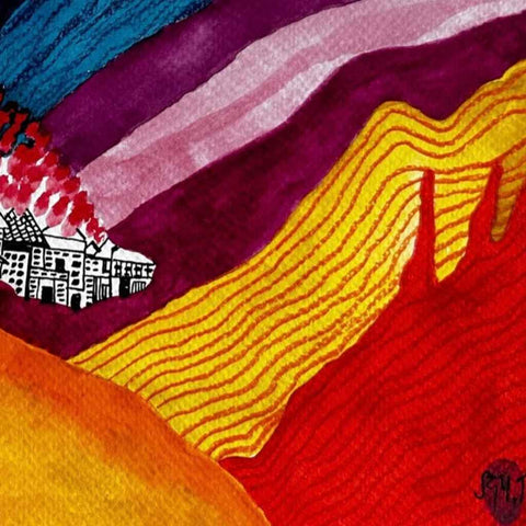 Mountains of Paper Series 4 Wisdom Mixed Media Painting Buy Now on Artezaar.com Online Art Gallery Dubai UAE