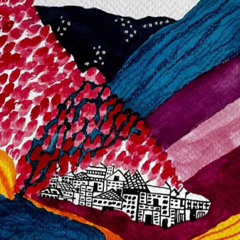 Mountains of Paper Series 4 Wisdom Mixed Media Painting Buy Now on Artezaar.com Online Art Gallery Dubai UAE