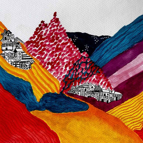 Mountains of Paper Series 4 Wisdom Mixed Media Painting Buy Now on Artezaar.com Online Art Gallery Dubai UAE