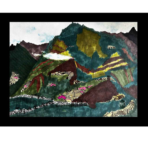 Mountains of Paper Series 5 Stillness Mixed Media Painting Buy Now on Artezaar.com Online Art Gallery Dubai UAE
