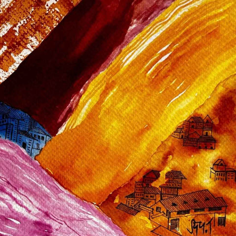 Mountains of Paper Series 8 Guidance Mixed Media Painting Buy Now on Artezaar.com Online Art Gallery Dubai UAE