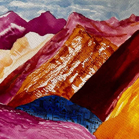 Mountains of Paper Series 8 Guidance Mixed Media Painting Buy Now on Artezaar.com Online Art Gallery Dubai UAE
