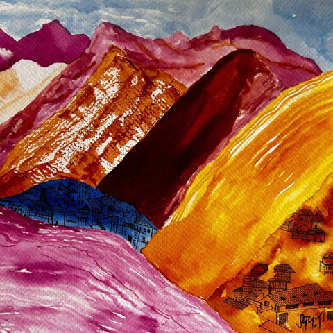 Mountains of Paper Series 8 Guidance Mixed Media Painting Buy Now on Artezaar.com Online Art Gallery Dubai UAE