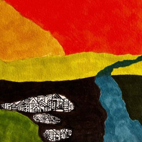 Mountains of Paper Series 2 Perseverance Mixed Media Painting Buy Now on Artezaar.com Online Art Gallery Dubai UAE