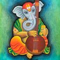 Musical Ganesha Mixed media fine painting Buy Now on Artezaar.com Online Art Gallery Dubai UAE