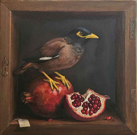 Mynah Detail Oil Painting Buy Now on Artezaar.com Online Art Gallery Dubai UAE