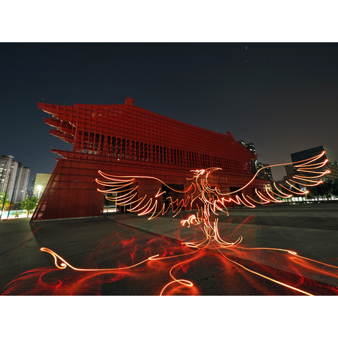 Mythical Creatures – Zhu Que  - Light Painting Art- Artezaar.com Online Art Gallery