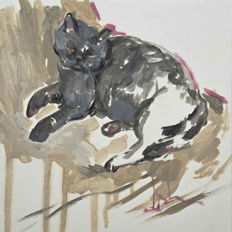 Napping Cat Oil Painting Buy Now on Artezaar.com Online Art Gallery Dubai UAE