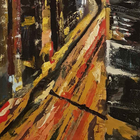 Nocturnal Metropolis Abstract Acrylic Painting Buy Now on Artezaar.com Online Art Gallery Dubai UAE