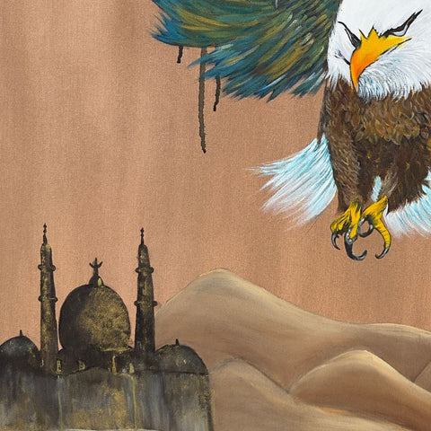 ‘Noor-Al-Sahara’ Llight Of The Desert) Abstract Acrylic Painting Buy Now on Artezaar.com Online Art Gallery Dubai UAE
