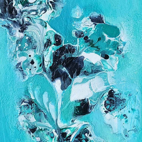 Ocean Bloom Abstract Acrylic Painting Buy Now on Artezaar.com Online Art Gallery Dubai UAE