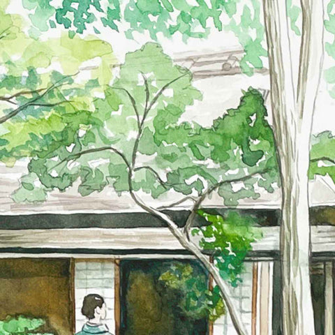 Okochi Sanso Garden Watercolor Painting Buy Now on Artezaar.com Online Art Gallery Dubai UAE