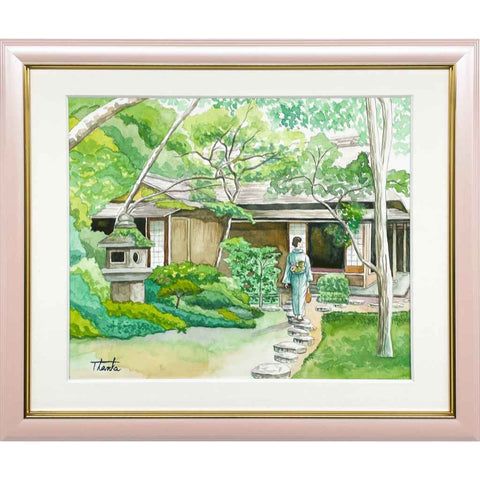 Okochi Sanso Garden Watercolor Painting Buy Now on Artezaar.com Online Art Gallery Dubai UAE