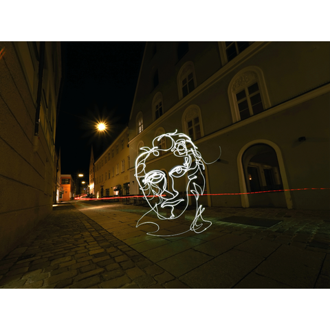 One Line Light Art - Beethoven - Light Painting Art- Artezaar.com Online Art Gallery