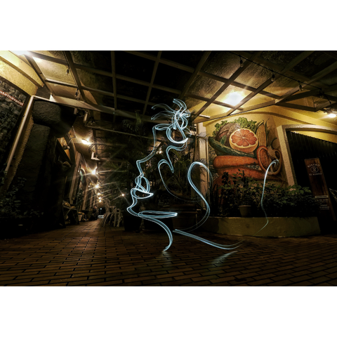 One Line Light Art – Guam Girl - Light Painting Art- Artezaar.com Online Art Gallery