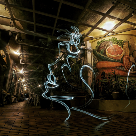 One Line Light Art – Guam Girl - Light Painting Art- Artezaar.com Online Art Gallery